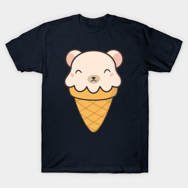 Pleasing Kawaii Cute Polar Bear Ice Cream T-Shirt by happinessinatee